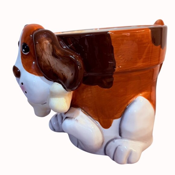 Whimsy Beagle Dog Planter Decorative Plant Holder Puppy Pot Bone Indoor Outdoor - Picture 2 of 12